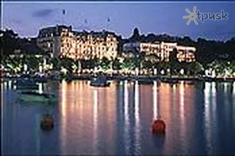 Фото отеля Beau-Rivage Palace 5* Lozana Šveicarija išorė ir baseinai