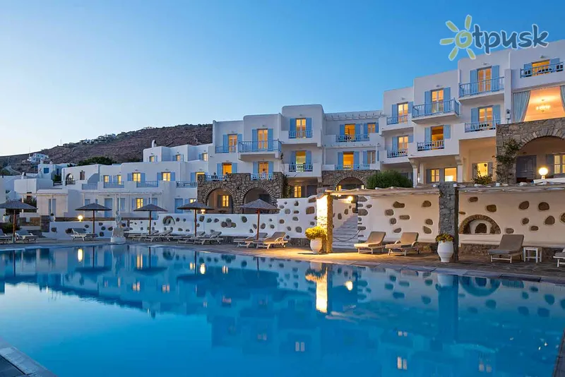 Фото отеля Manoulas Beach Mykonos Resort 4* о. Миконос Греция экстерьер и бассейны