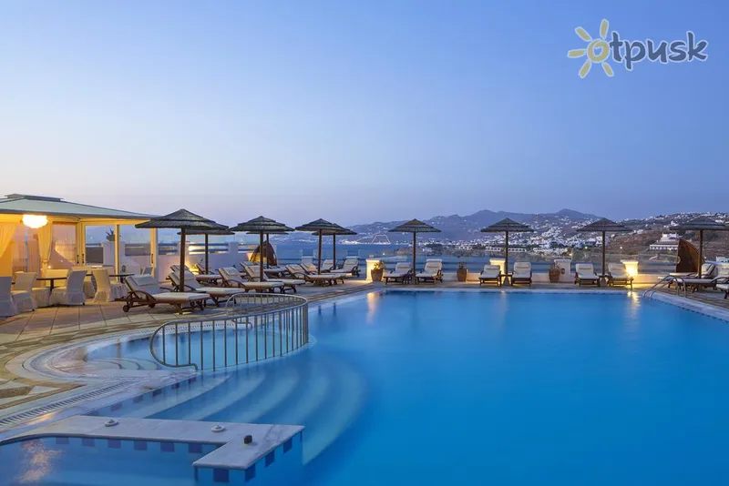 Фото отеля Grand Beach Hotel 4* Mikėnai Graikija išorė ir baseinai