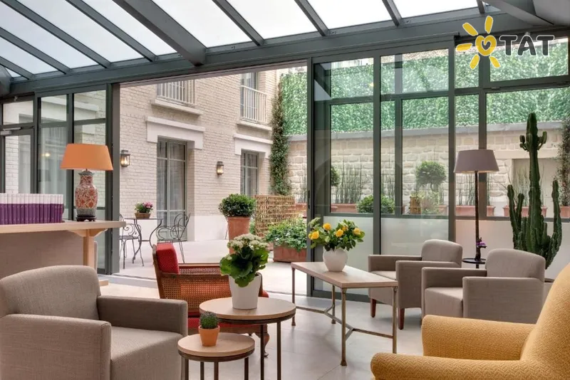 Фото отеля Le Littre Hotel 4* Paryžius Prancūzija fojė ir interjeras
