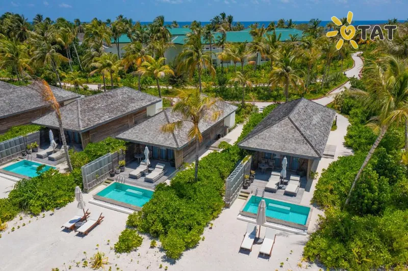 Фото отеля Kagi Maldives Spa Island 5* Šiaurės Malės atolas Maldyvai išorė ir baseinai