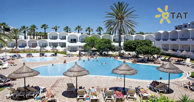 Фото отеля Hammamet Beach 3* Hamametas Tunisas išorė ir baseinai