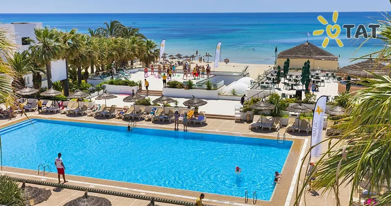 Фото отеля Hammamet Beach 3* Hamametas Tunisas išorė ir baseinai