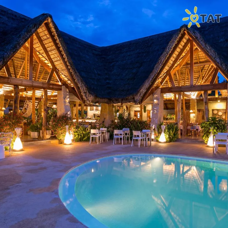 Фото отеля Les Lauriers Eco Hotel & Restaurant 2* о. Праслин Сейшельские о-ва экстерьер и бассейны