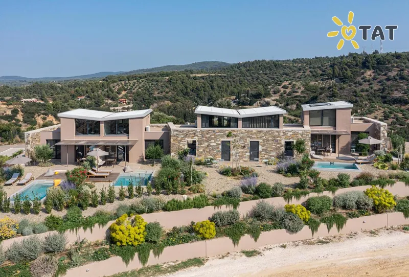 Фото отеля Etheres living in nature 4* Halkidiki — Sitonija Grieķija ārpuse un baseini